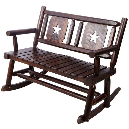 Solid Wood Rocking Chair Bench